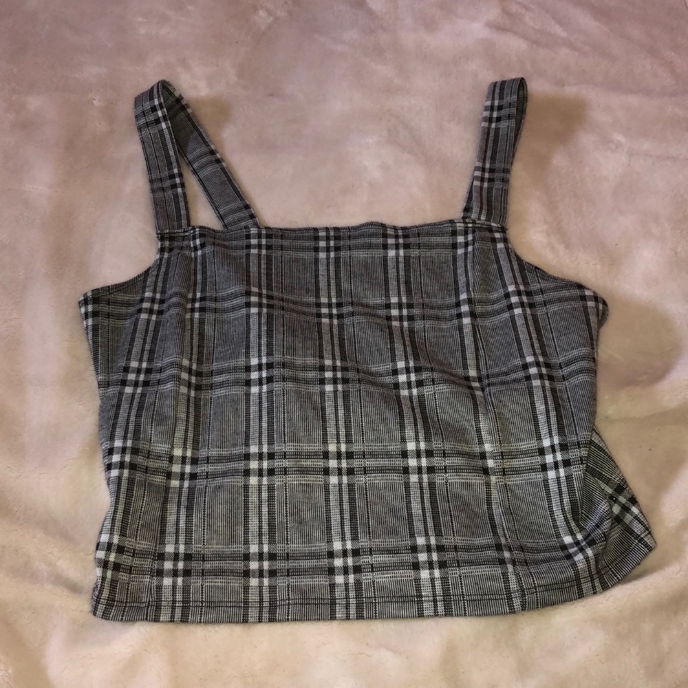 American Eagle Lattice Checkered Crop Top